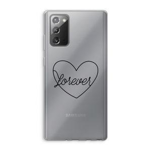 Forever heart black: Samsung Galaxy Note 20 / Note 20 5G Transparant Hoesje