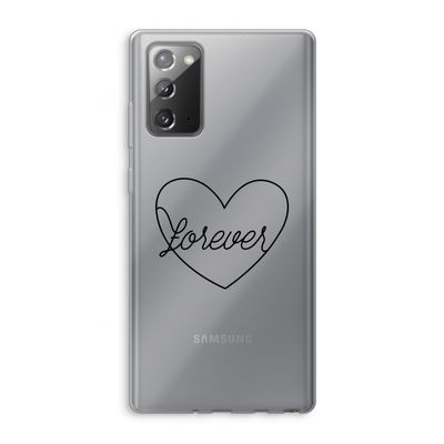 Forever heart black: Samsung Galaxy Note 20 / Note 20 5G Transparant Hoesje