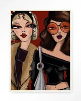 Urban Cotton Wandkleed 'Fall Friends' 145 x 190cm in Floating Frame - off white