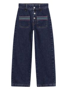 SONIA RYKIEL ENFANT jean ample à rayures brodées - Bleu