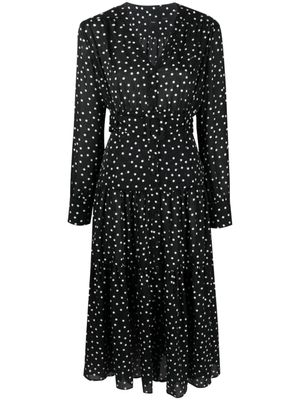 PINKO robe mi-longue à pois - Noir