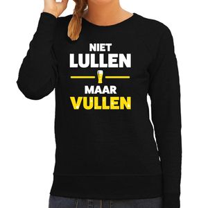 Apres ski sweater Niet lullen maar vullen zwart dames - Wintersport trui