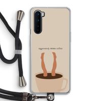 Aggressively drinks coffee: OnePlus Nord Transparant Hoesje met koord
