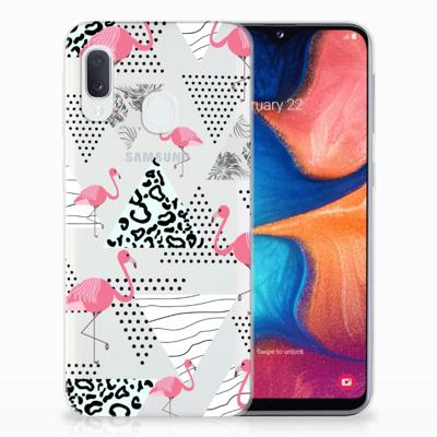 Samsung Galaxy A20e | TPU Hoesje | Flamingo Triangle