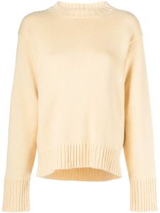 Jil Sander sweat nervuré à col rond - Jaune