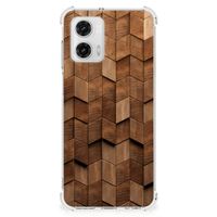 Stevig Telefoonhoesje voor Motorola Moto G73 Wooden Cubes - thumbnail