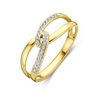 14k Geelgouden Ring met Diamant 0.06ct H SI - 6.5 mm Breed