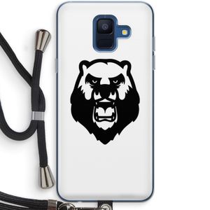 Angry Bear (white): Samsung Galaxy A6 (2018) Transparant Hoesje met koord