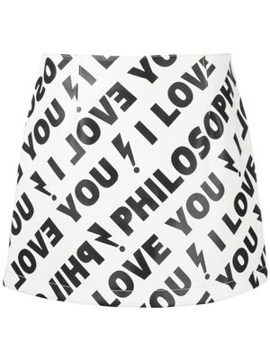 Philosophy Di Lorenzo Serafini minijupe à imprimé graphique - Blanc