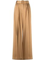 ZIMMERMANN pantalon en soie Tuck à coupe ample - Marron