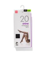 HEMA 4-pak Glans Pantys 20 Denier Zwart (zwart)