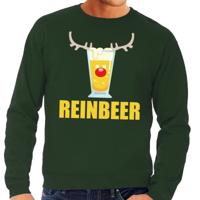 Foute kersttrui - sweater - bierglas Reinbeer - groen - voor heren - Kersttruien