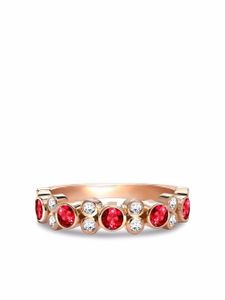 Pragnell bague Bubbles en or rose 18ct ornée de rubis et de diamants