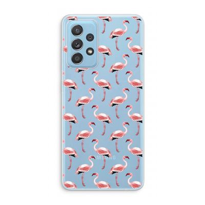 Flamingoprint groen: Samsung Galaxy A73 Transparant Hoesje