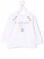 Balmain Kids sweat à logo imprimé - Blanc