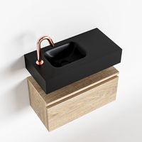 Toiletmeubel Mondiaz Andor | 60 cm | Meubelkleur Washed oak | Lex vrijhangend wastafel Urban Links | 1 kraangat