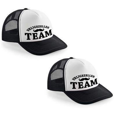 Vrijgezellenfeest snapback cap / truckers pet - 8x stuks - Vrijgezellen Team - zwart - heren