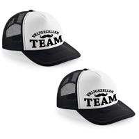 Vrijgezellenfeest snapback cap / truckers pet - 8x stuks - Vrijgezellen Team - zwart - heren