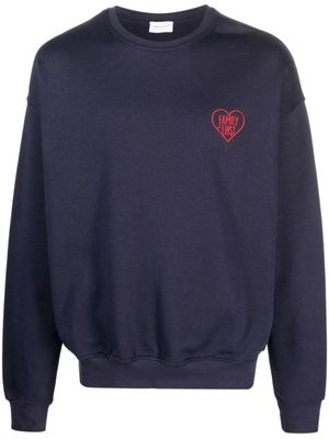 Family First sweat en coton à logo brodé - Bleu