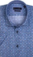 Giordano Overhemd Blauw Korte Mouwen Kleur Print Button Down - thumbnail