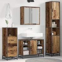 Badkamermeubelset 3 pcs Oud hout 80 x 33 x 60 cm Bewerkt hout