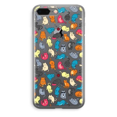 Kleurrijke katten: iPhone 8 Plus Transparant Hoesje