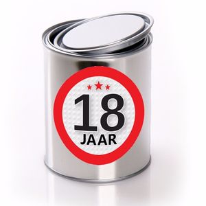 Leeftijd kado 18 jaar blik