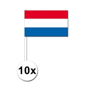 Zwaaivlaggetjes Nederland 10 stuks   -