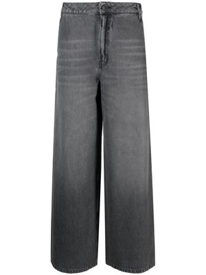 Gauchère jean ample à effet délavé - Gris