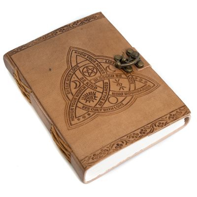 Spiritueel Notitieboekje Leer met Keltische Knoop (17,5 x 13 cm) -