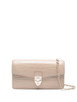 Aspinal Of London pochette Mayfair en cuir à logo lettre - Tons neutres