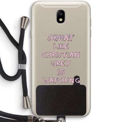 Christian Grey: Samsung Galaxy J7 (2017) Transparant Hoesje met koord