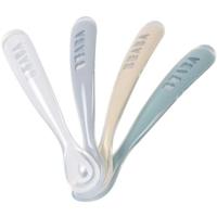 Béaba Set van 4 lepels eerste maaltijd zachte siliconen Rainbow