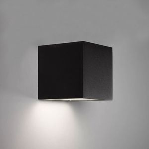 LED Solar Cube wandlamp zwart vierkant