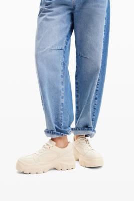 Leren chunky sneakers - WHITE - 39