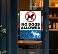 No dogs allowed except service dogs etalage sticker