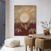 Urban Cotton Wandkleed 'Birds By Night' 110 x 145cm in Frame - black