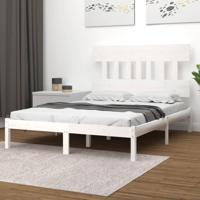 Bedframe massief hout wit 160x200 cm