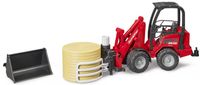 bruder Schäffer Compactlader 2630 met hooibalengrijper modelvoertuig