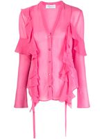 Blumarine blouse en soie à effet transparence - Rose