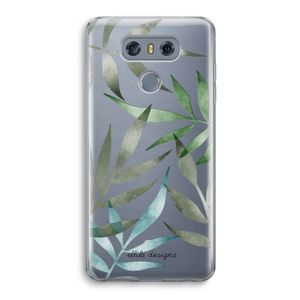 Tropical watercolor leaves: LG G6 Transparant Hoesje