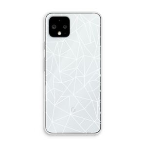 Geometrische lijnen wit: Pixel 4 Transparant Hoesje