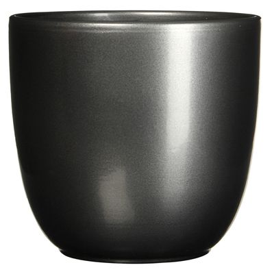 Bloempot antraciet grijs keramiek voor kamerplant H23 x D25 cm