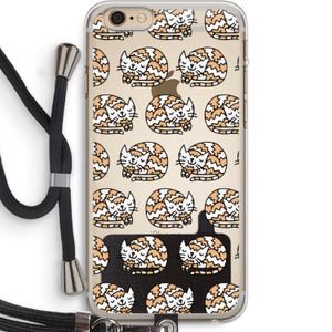 Slapende poes: iPhone 6 PLUS / 6S PLUS Transparant Hoesje met koord