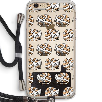 Slapende poes: iPhone 6 PLUS / 6S PLUS Transparant Hoesje met koord