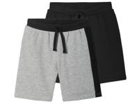 pepperts! 2 kinderen sweatshorts (134/140, Zwart/grijs) - thumbnail