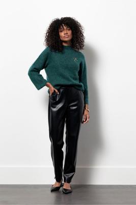 Anne faux leather trousers - black - 13328