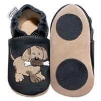 Hobea babyslofjes extra antislip Hund Schwarz-26-27