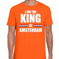 Koningsdag t-shirt I am the King of Amsterdam oranje voor heren