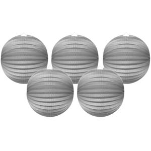 Haza Treklampion - 5x - metallic zilver - papier - rond - D23cm - decoratie - Sint Maarten